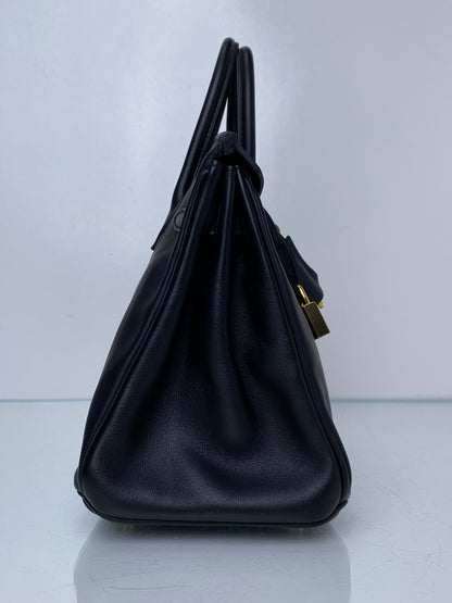 Hermes Birkin 25 Noir Swift #X