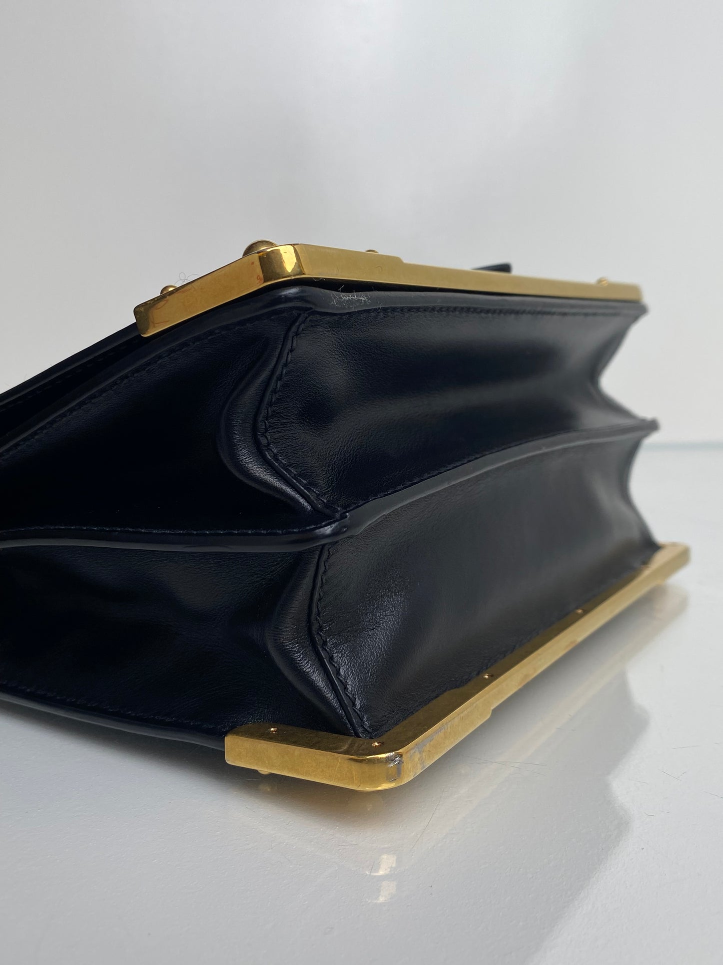 Prada Black Refined Elegance Crossbody Bag GHW