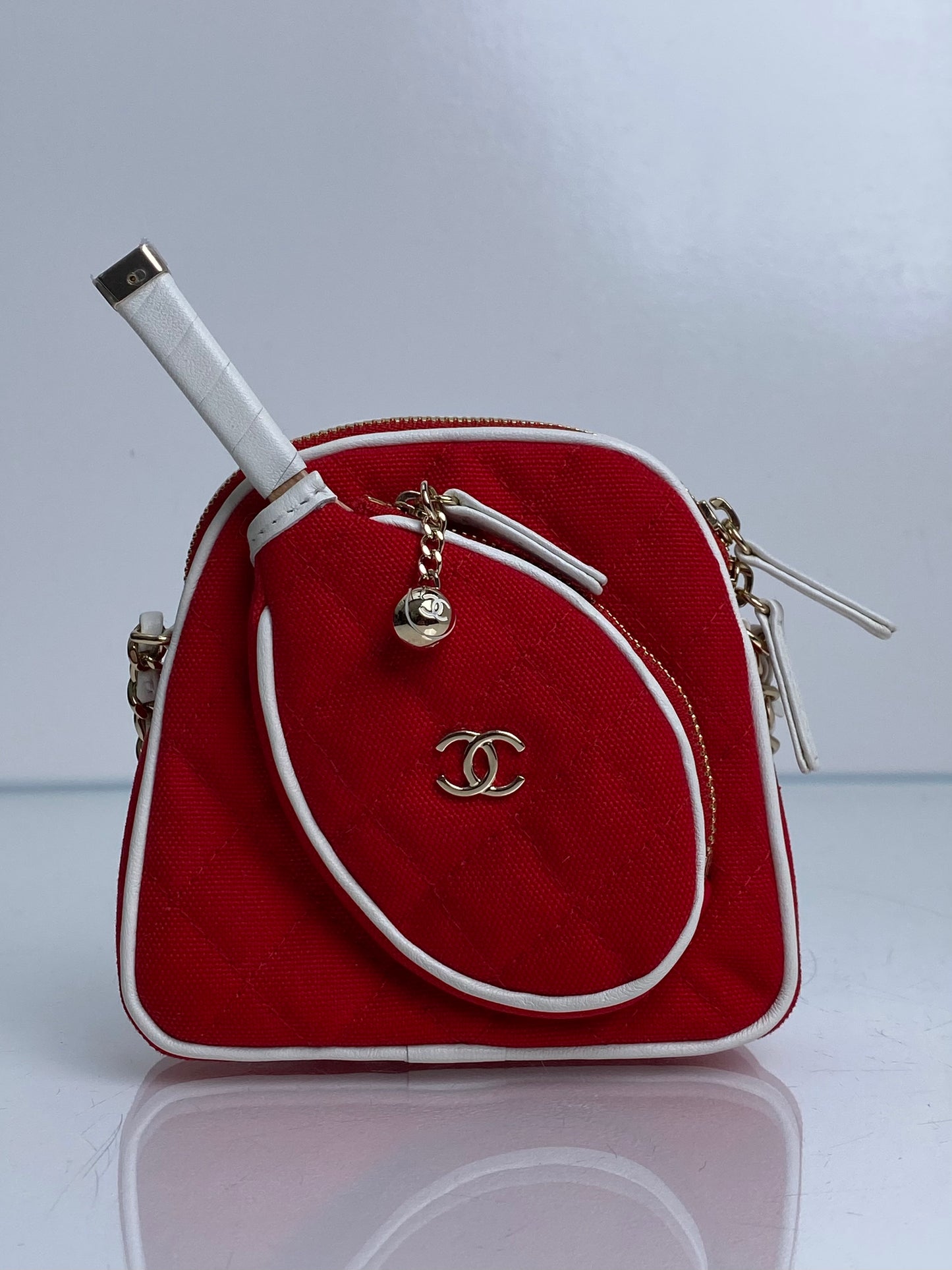 Chanel Tennis Red Mini Chain w/ Mirror GHW