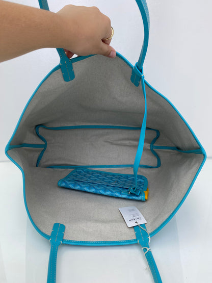 Goyard Turquoise / Pink Butterfly St. Louis PM Tote Bag