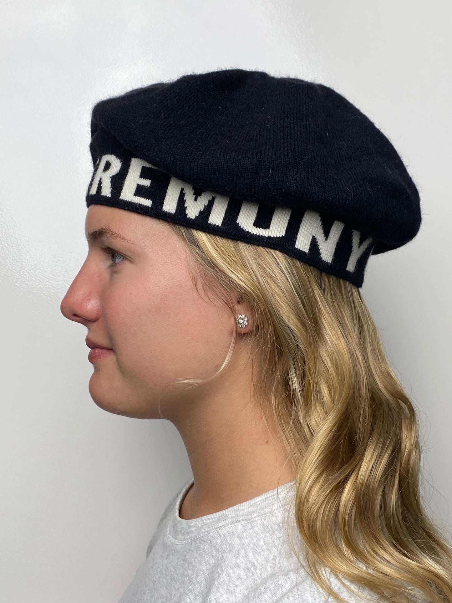 Opening Ceremony Black & White Logo Beret