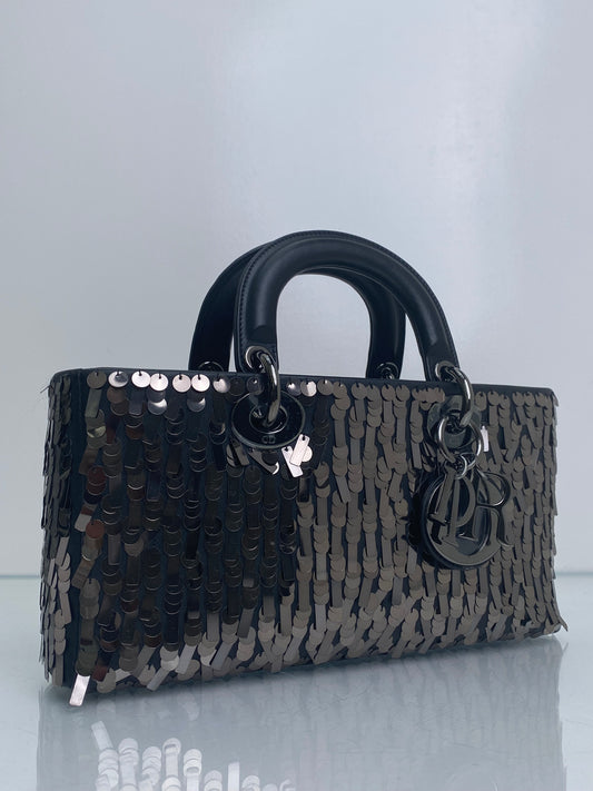 Dior Black Sequin Lady D-Joy Medium Bag RHW