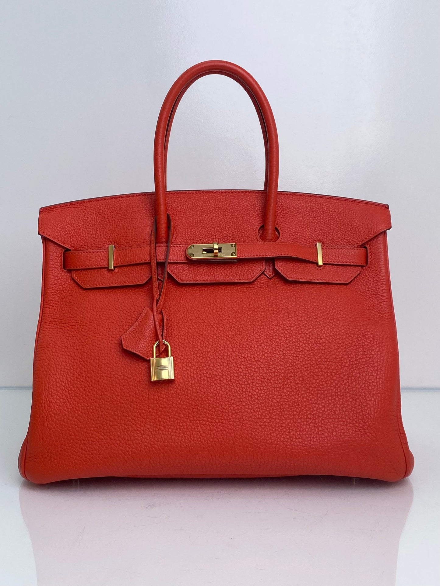 Hermes Birkin 35 Rouge Pivoine Togo GHW #X
