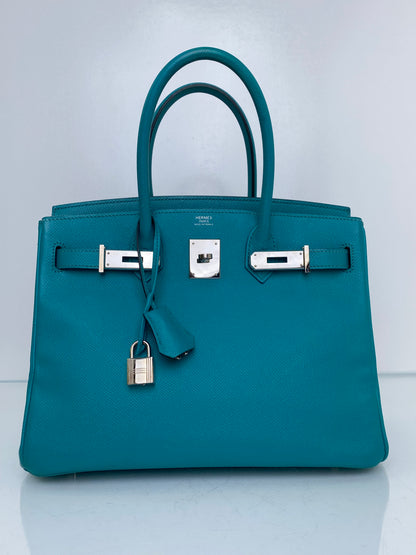Hermes Birkin Bleu Paon Epsom PHW #X