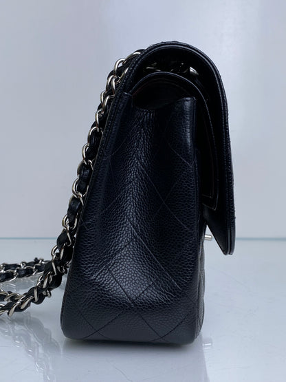 Chanel Black Caviar Classic Jumbo Double Flap Bag SHW #19