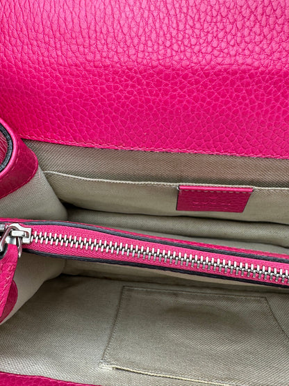 Gucci Hot Pink Leather Bamboo Tophandle Dionysus Bag SHW