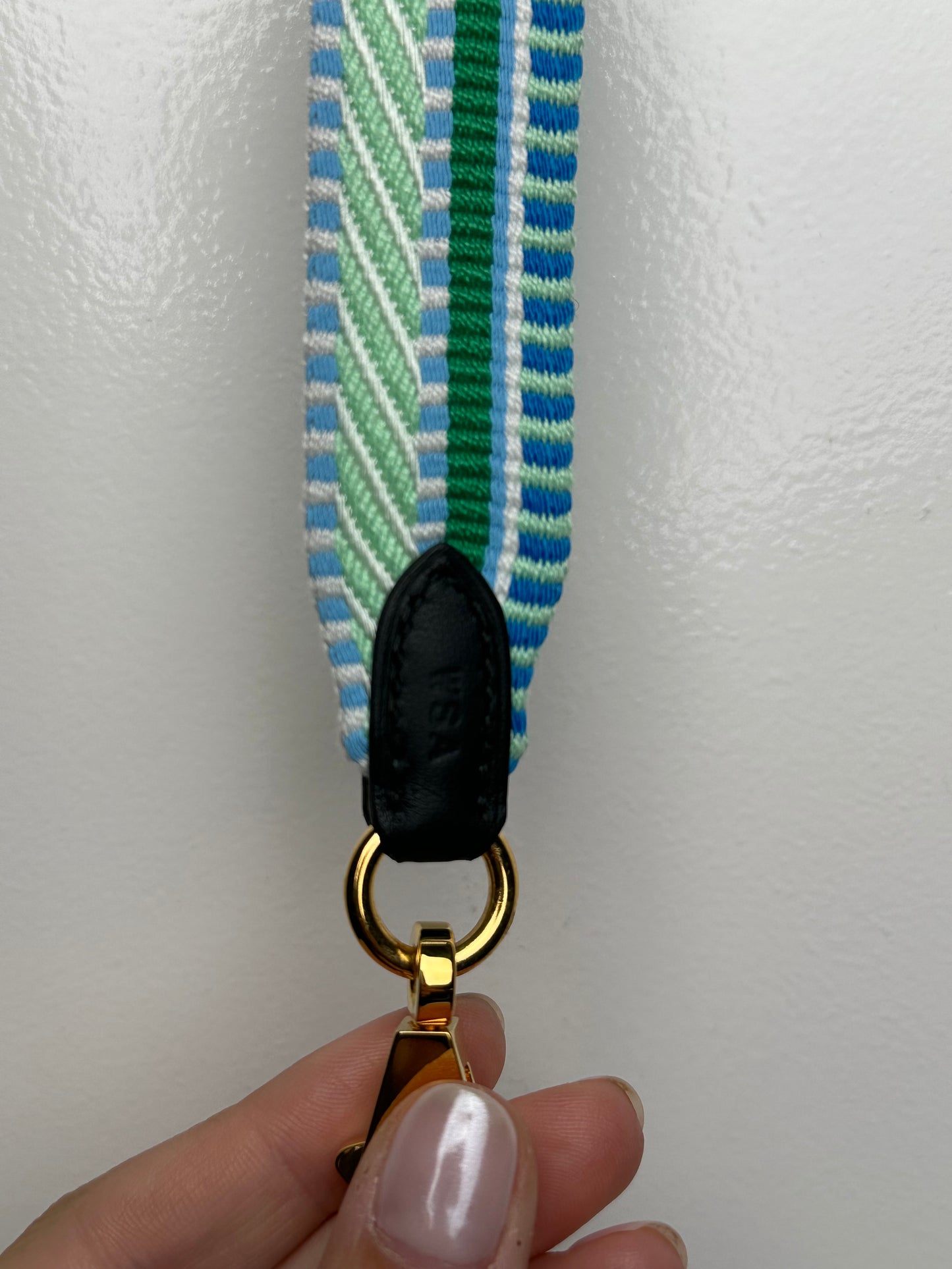 Hermes Teal & White Sangle Strap GHW