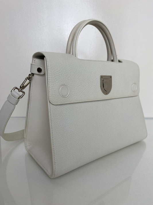 Christian Dior White Diorever Tophandle Bag SHW