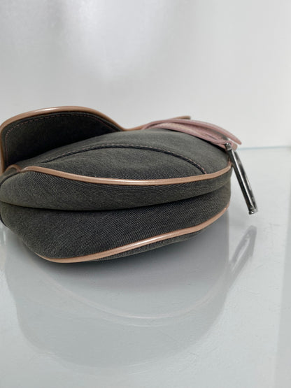 Christian Dior 2002 Denim/Pink Saddle Bag SHW