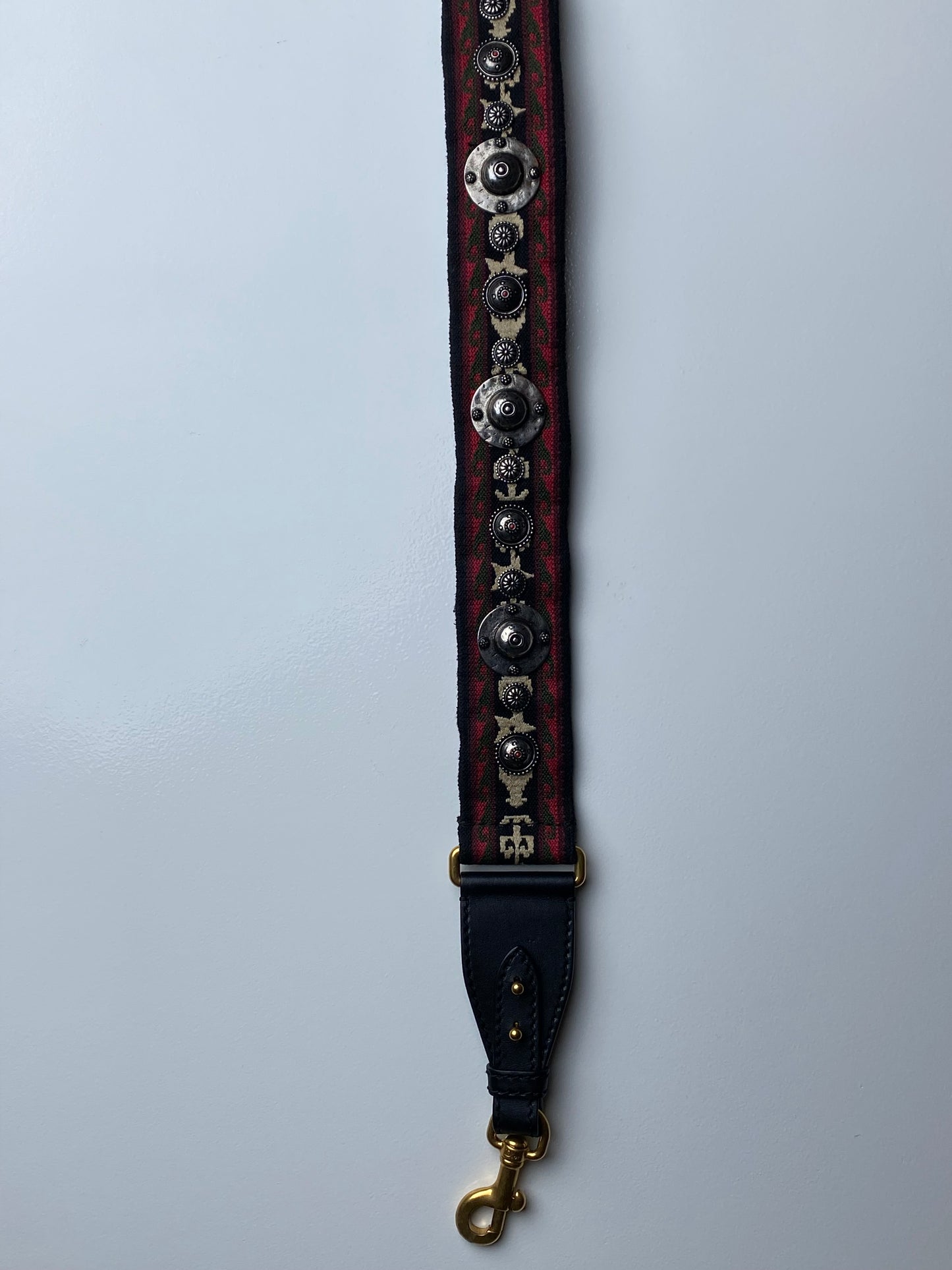 Dior Black & Red Studded Bag Strap TTHW