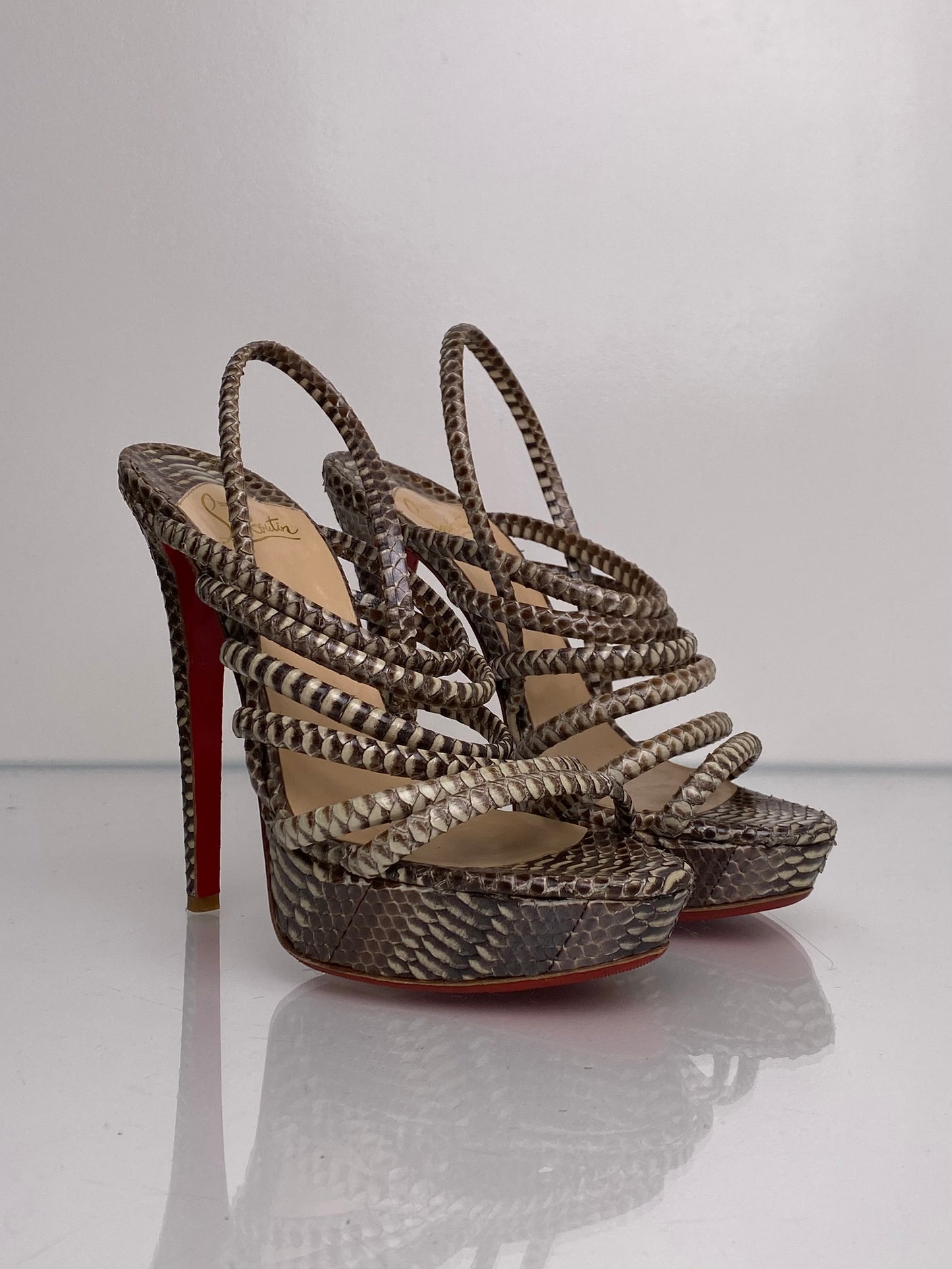 Christian Louboutin Exotic Python Heels, 39