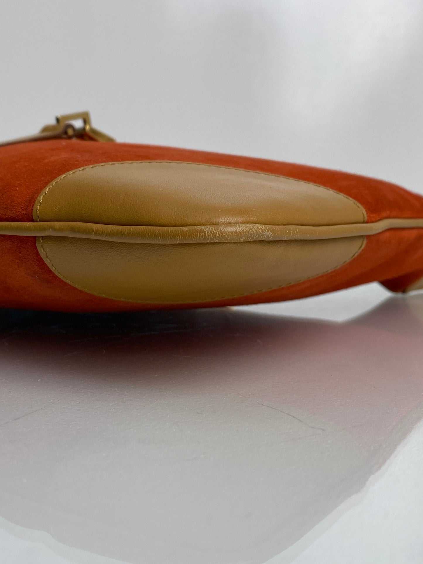 Gucci Orange Suede & Bamboo Jackie O Bag GHW