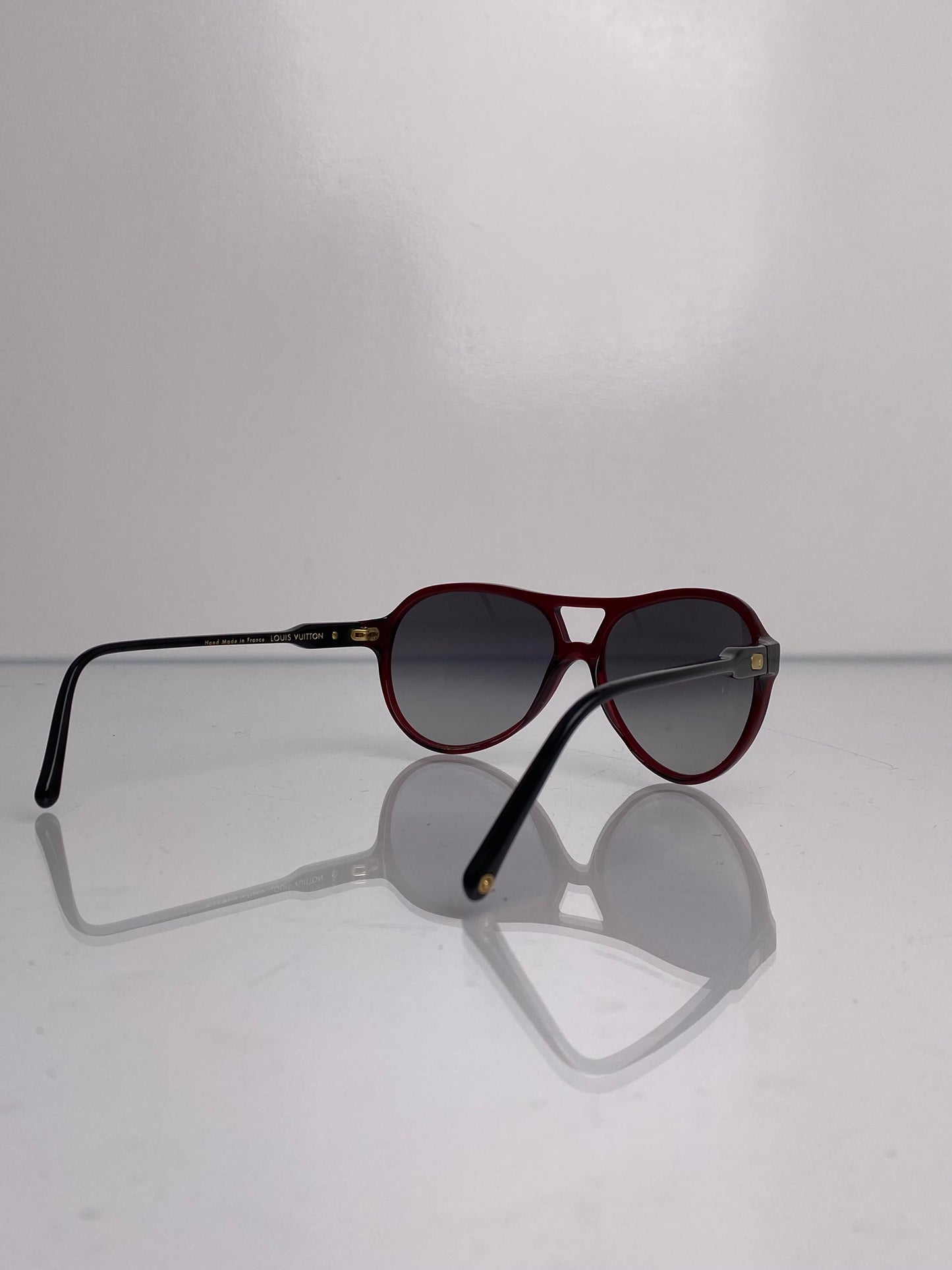 Louis Vuitton Maroon Aviator Sunglasses