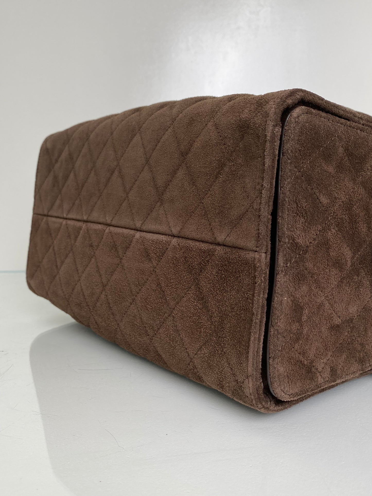 Chanel Dark Brown Suede Medium 25 Hobo Bag GHW