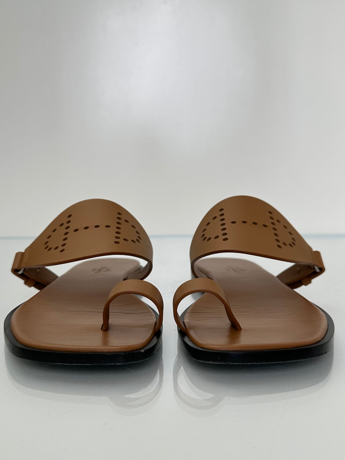 Hermes Gold Hera Sandals, 37