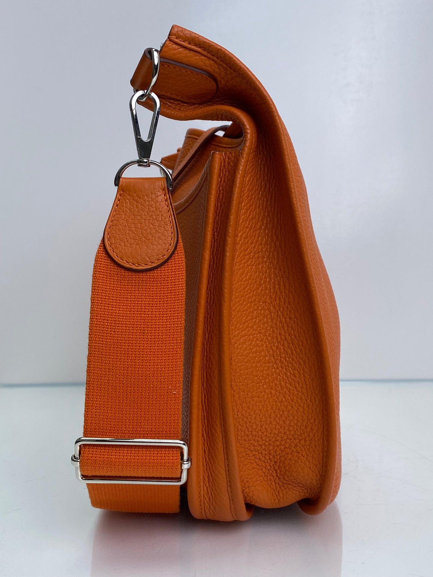 Hermes Orange Evelyne PM Clemence PHW
