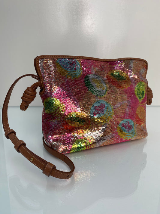 Loewe Paula’s Ibiza Sequin Bottle Cap Flamenco Convertible Clutch