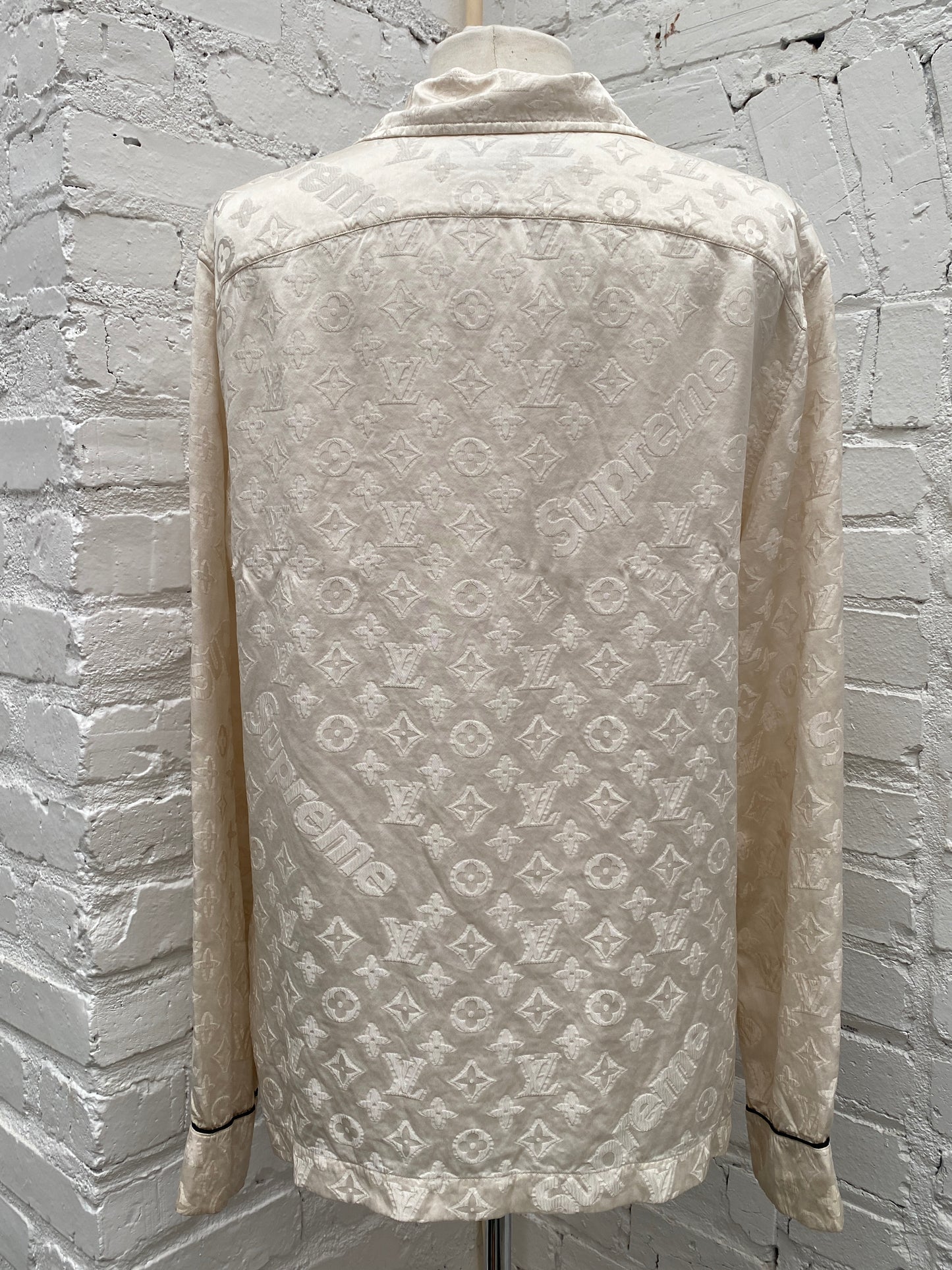 Louis Vuitton X Supreme Cream Monogram Pajamas, L / 50