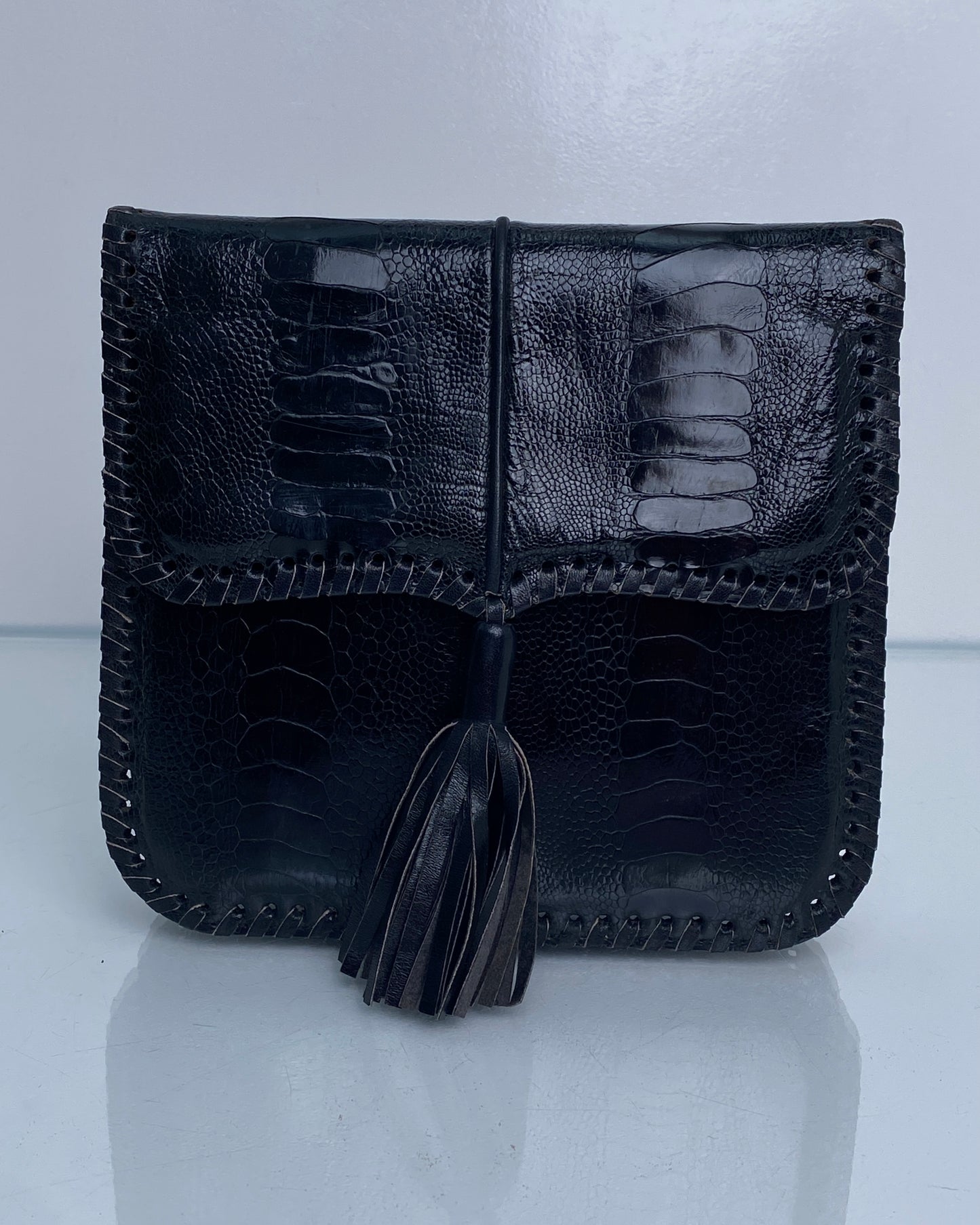 Saint Laurent Vintage Exotic Tassel Crossbody Bag, As is