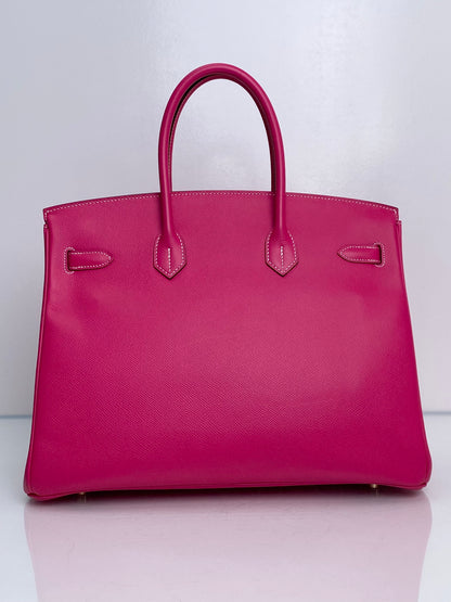 Hermes Birkin 35 Rose Tyrien Epsom GHW #Q