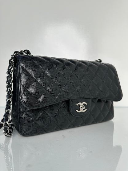 Chanel Jumbo Double Flap Black Caviar SHW