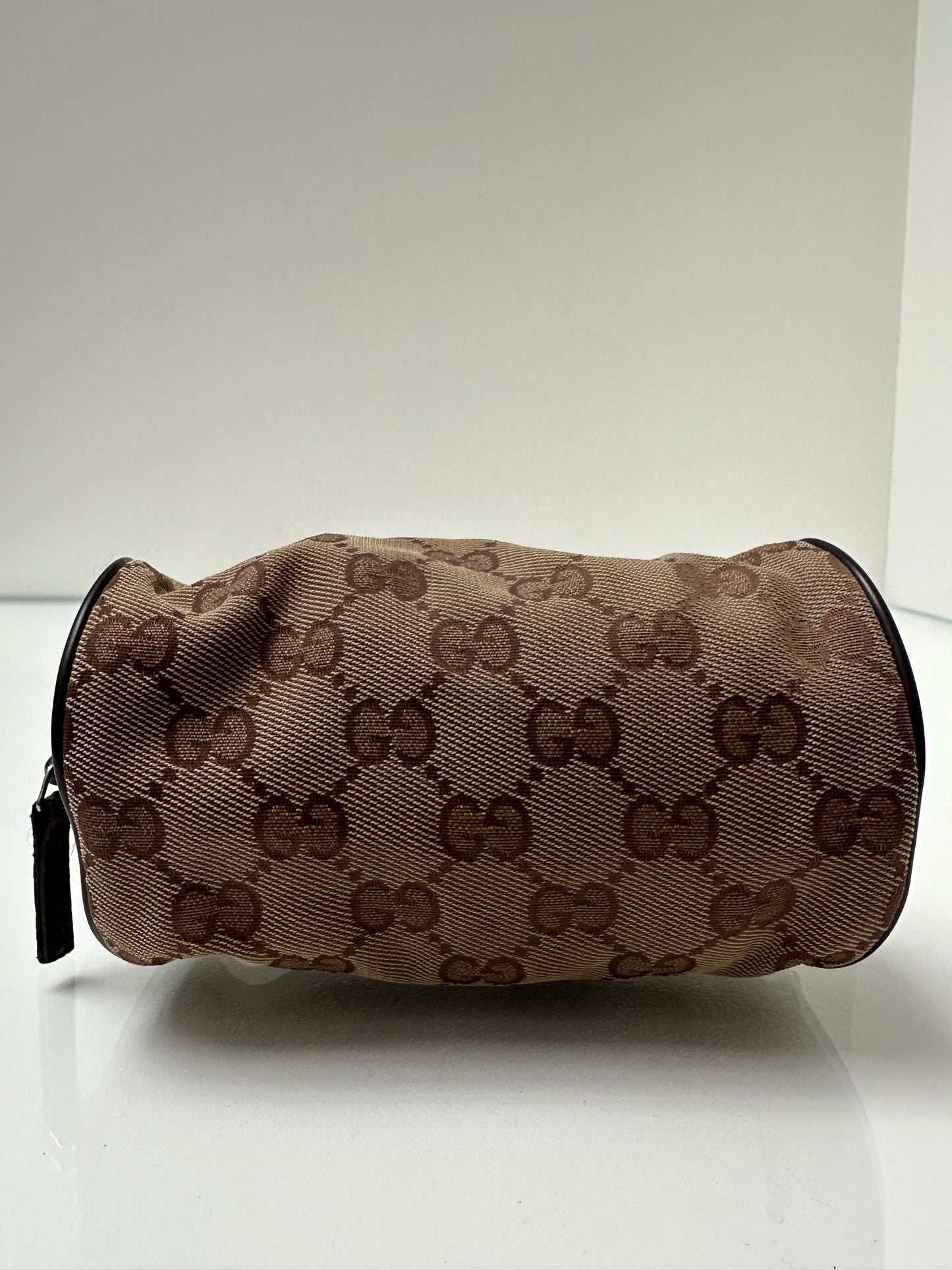 Gucci Vintage Brown Canvas Mini Zippy Pouch