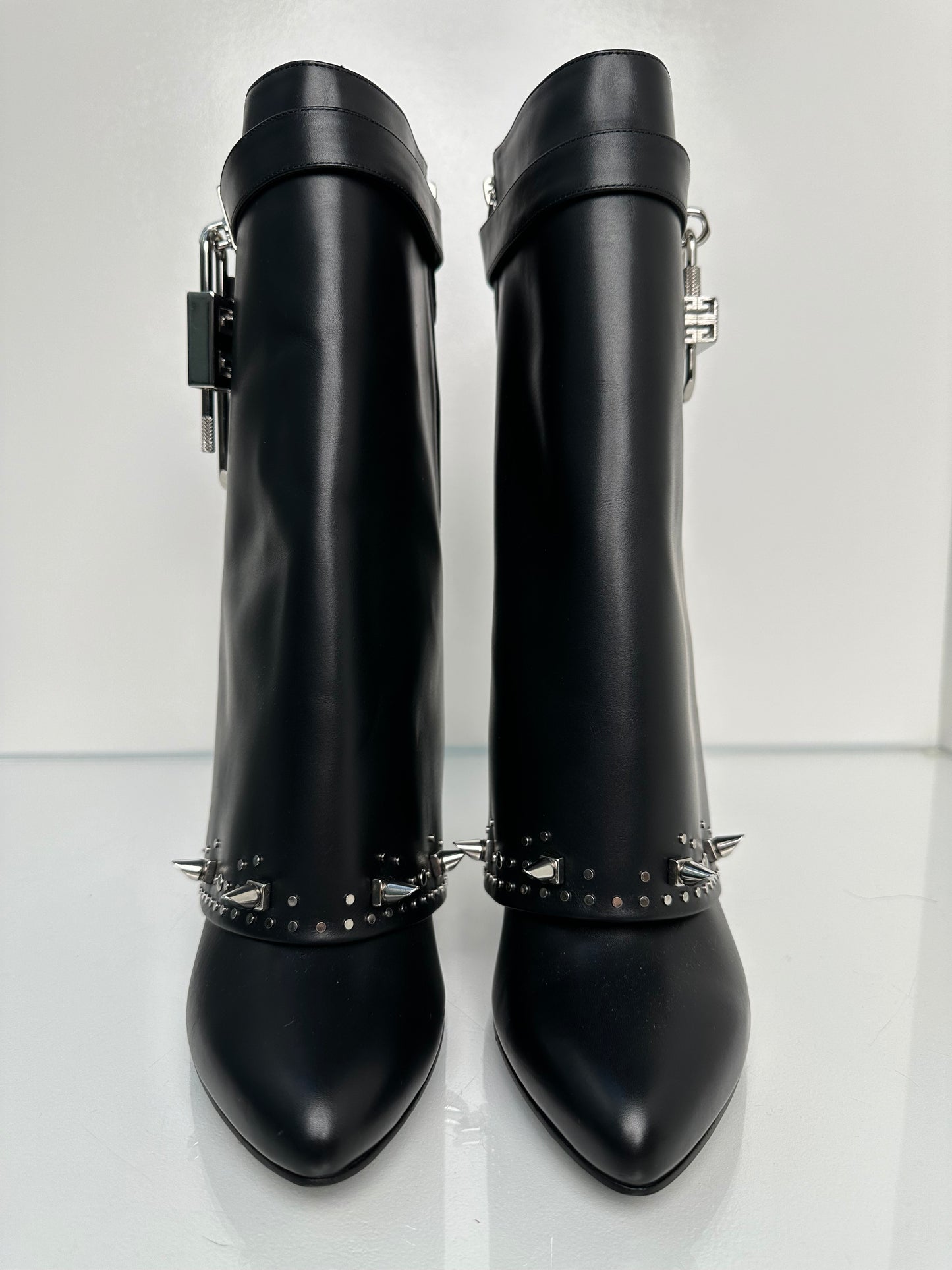 Givenchy Shark Lock Short Studded Black Boots 42