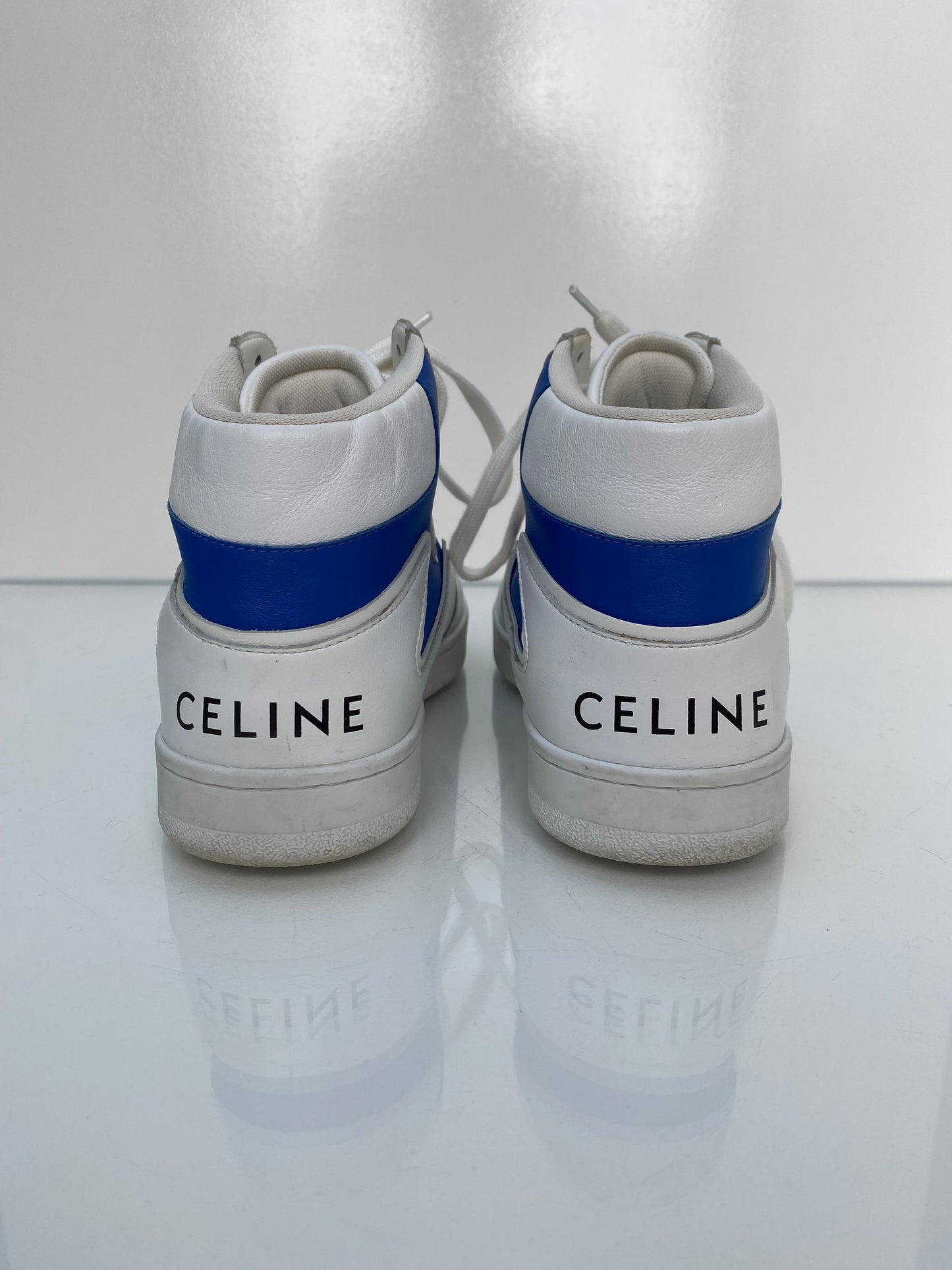 Celine Blue/Red Z High Top Sneakers, 40