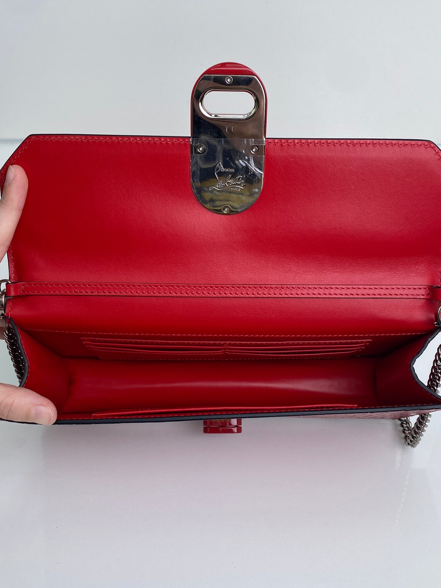 Christian Louboutin Red Elisa Baguette SHW