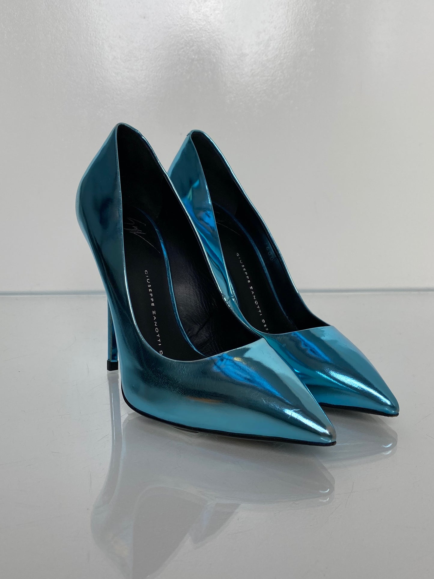 Giuseppe Zanotti Metallic Blue Pumps, 36