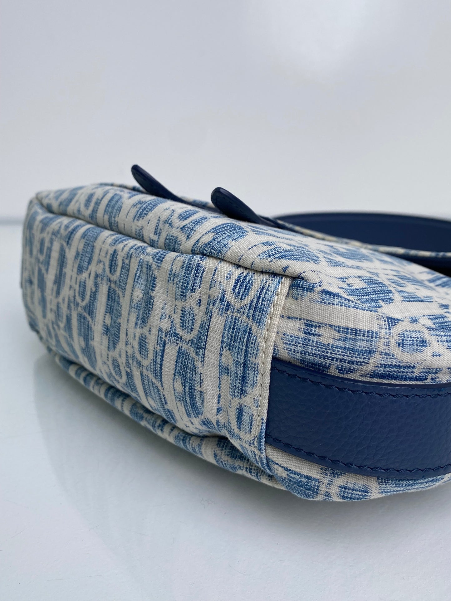 Dior Blue Oblique Kasuri Saddle Bag SHW
