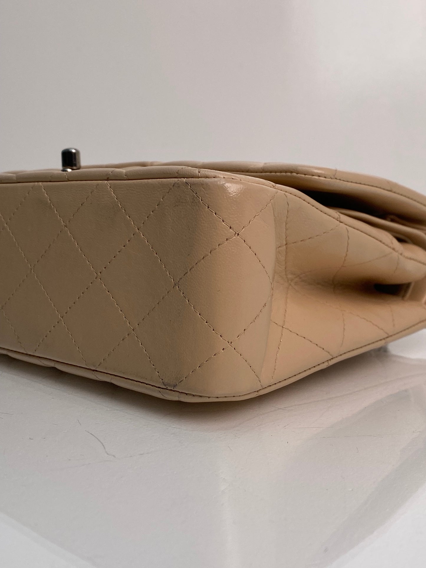 Chanel Medium Double Flap Beige Lambskin SHW