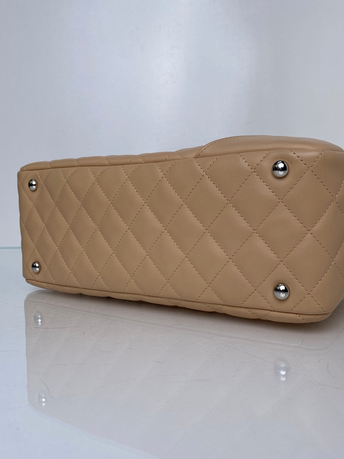 Chanel Nude Lambskin Cambon Bowler Bag SHW#10