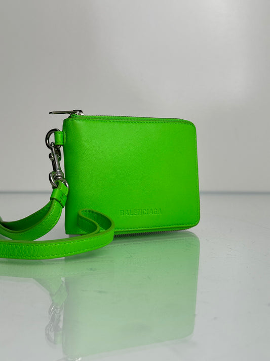 Balenciaga Green Leather Wallet