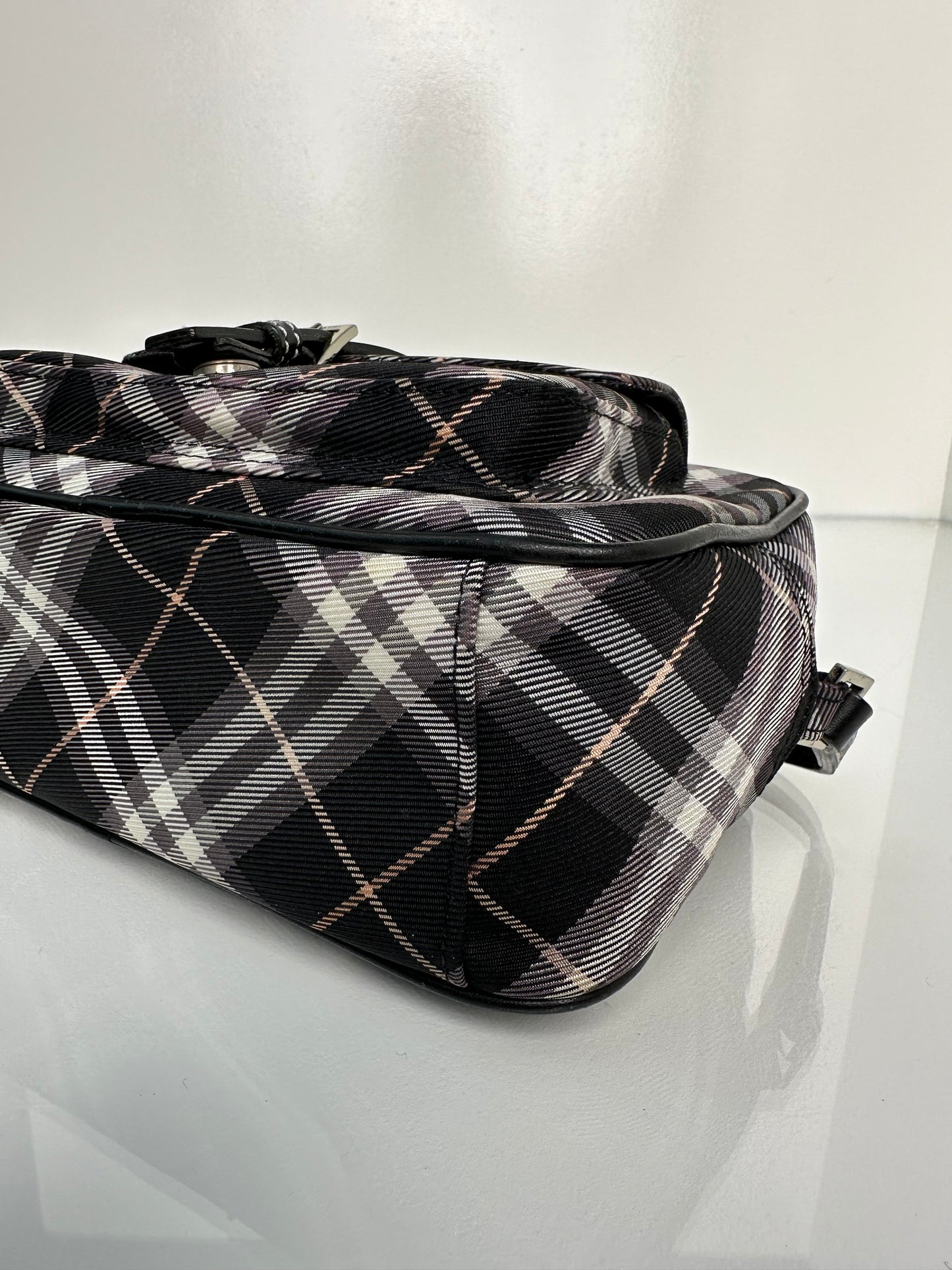 Burberry Tartan Black & Purple Camera Bag