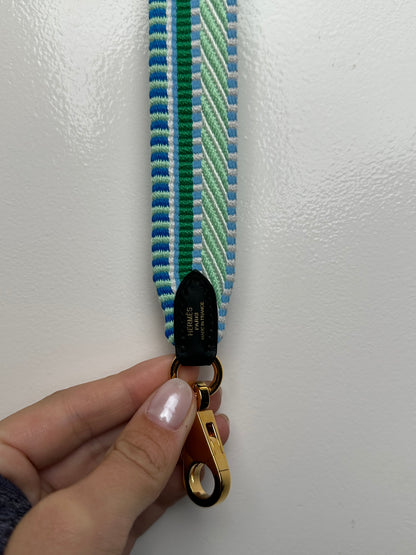 Hermes Teal & White Sangle Strap GHW