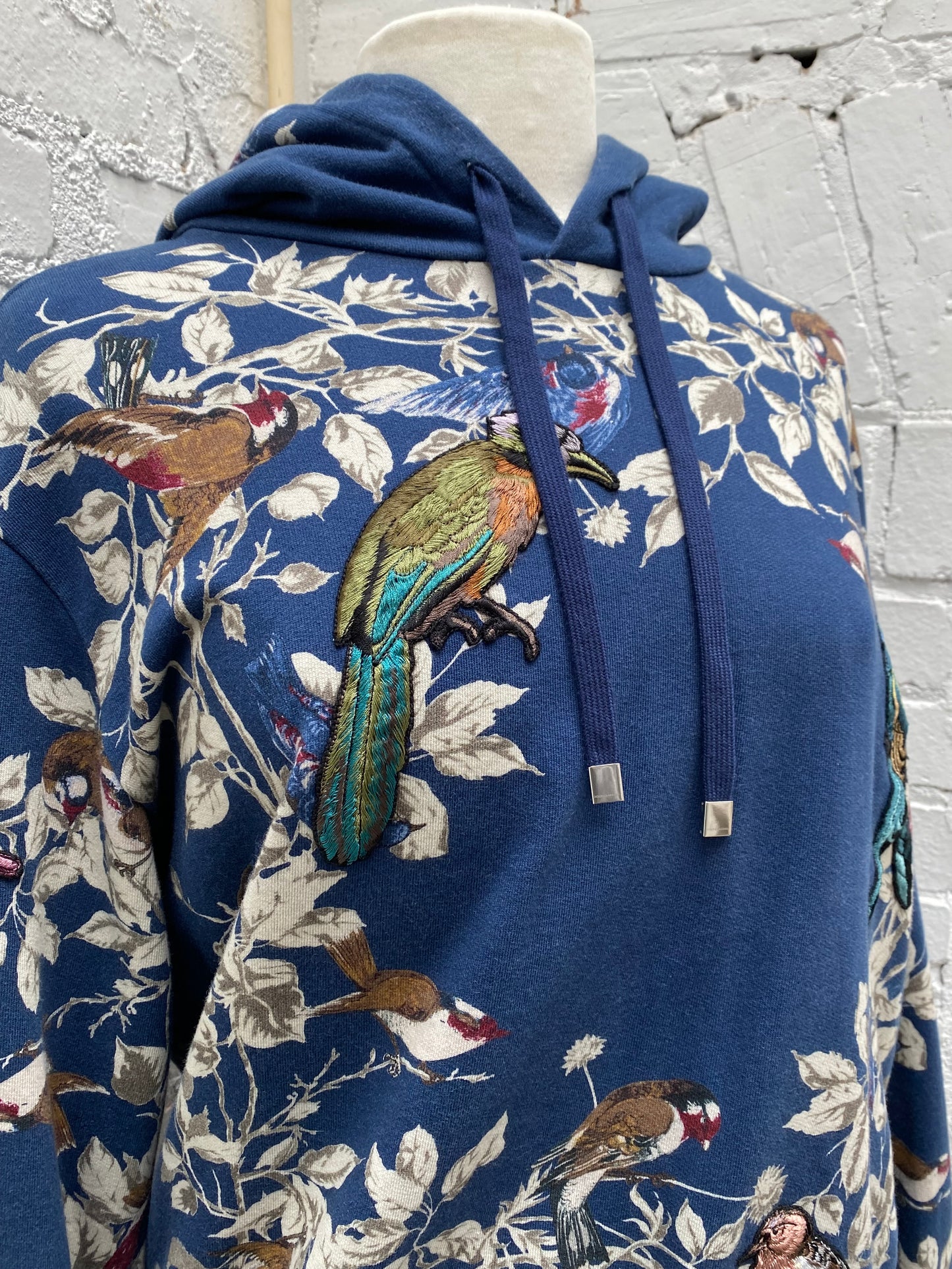 Dolce & Gabbana Navy & White Hummingbird & Floral Sweatshirt, 54