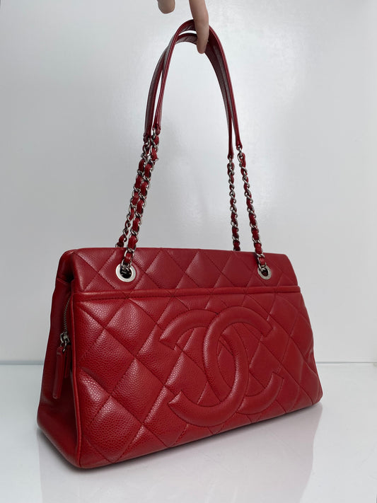 Chanel Timeless CC Red Caviar Tote SHW