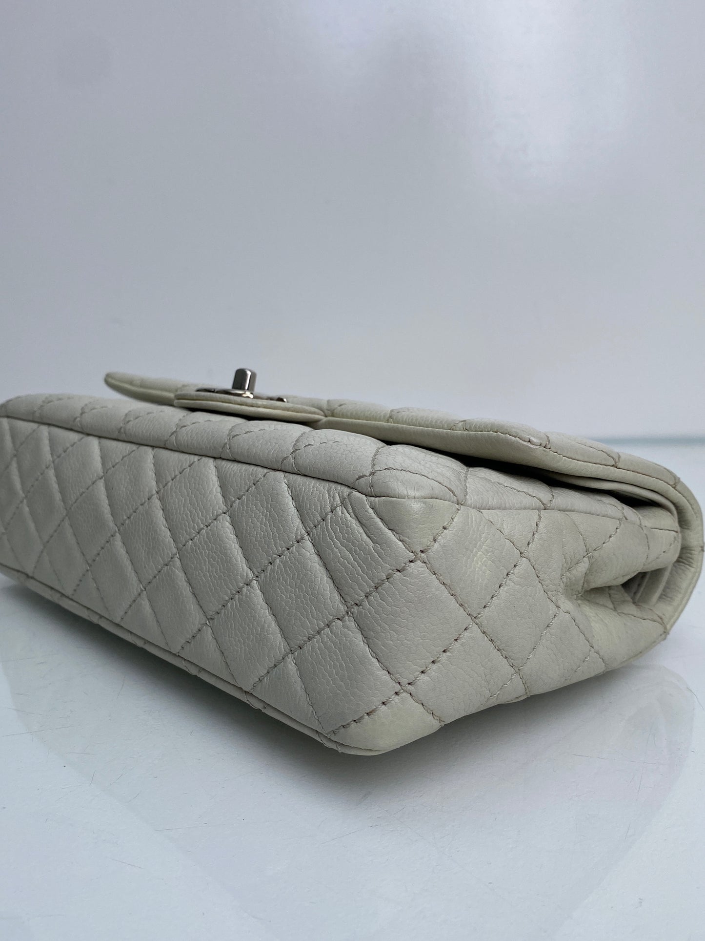 Chanel Ivory Medium Caviar Classic Double Flap SHW