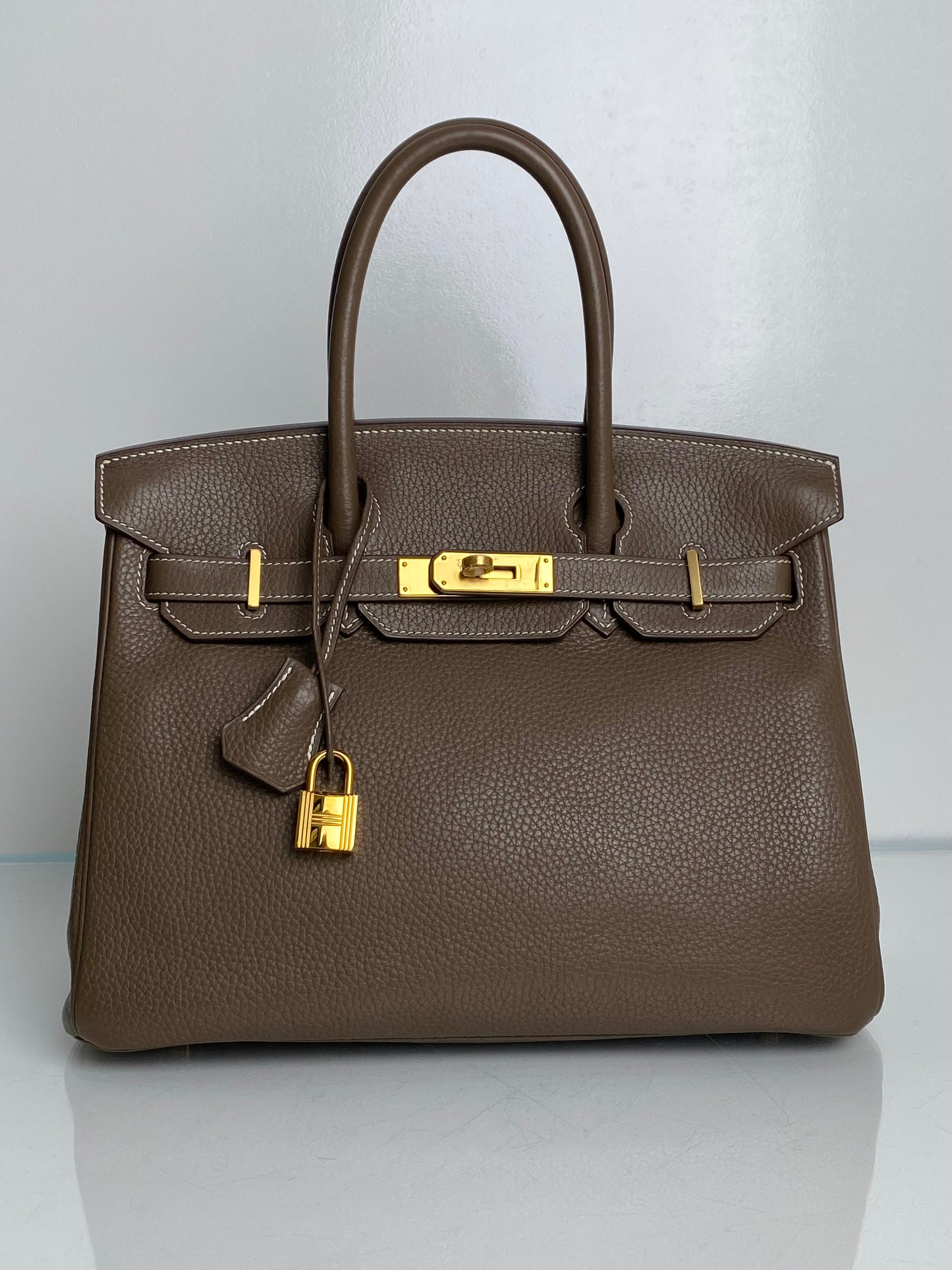 Hermes Birkin 30 Etoupe Clemence GHW #C
