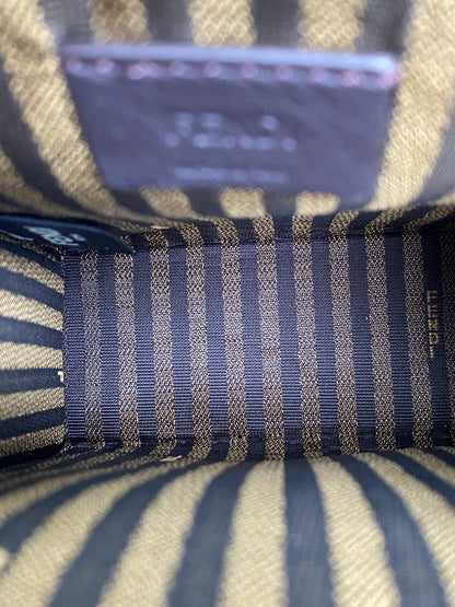 Fendi Tan & Black Raffia Sunshine Mini Shopper Tote Bag GHW