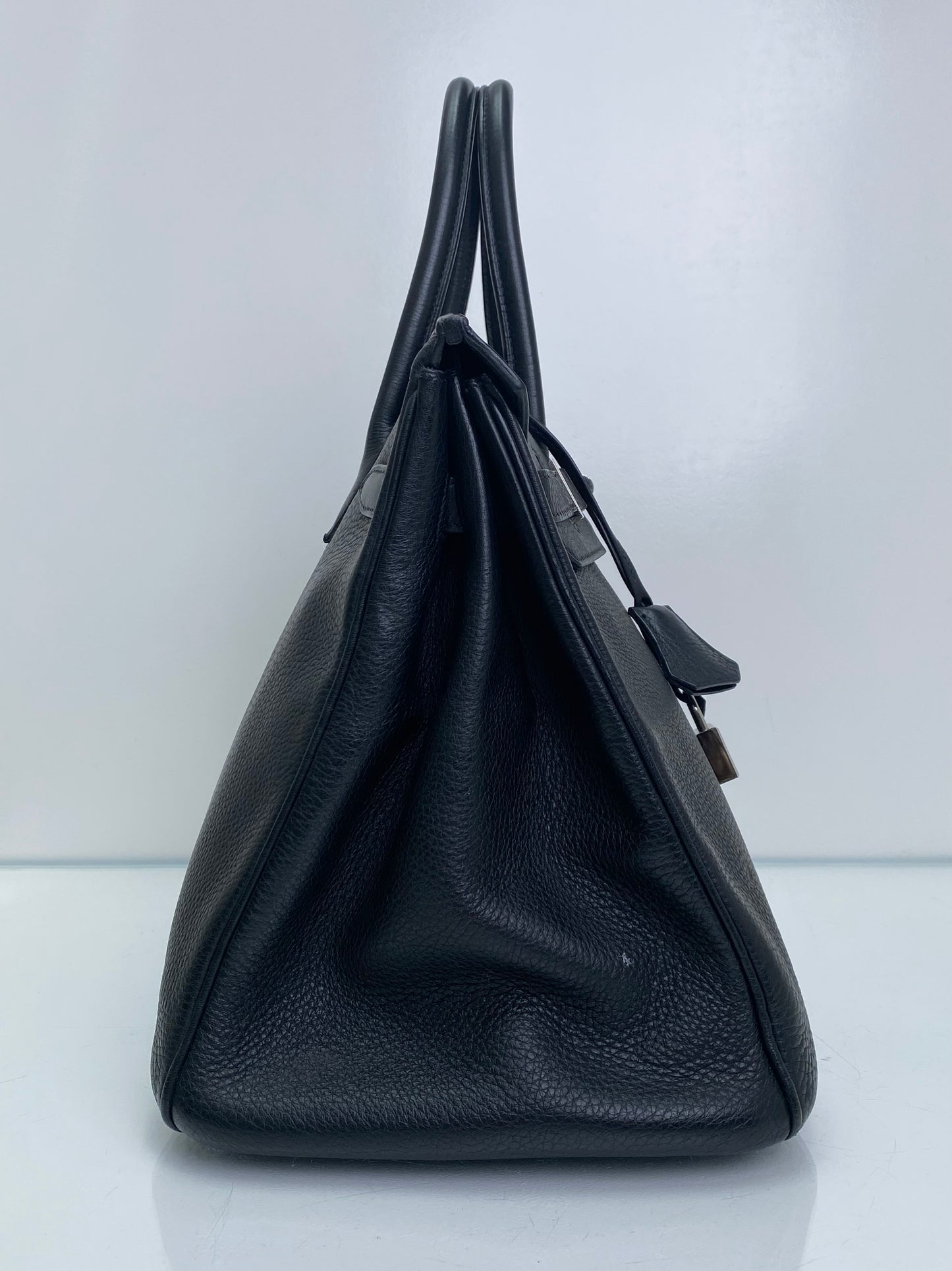 Hermes Birkin 35 Noir Clemence PHW #G