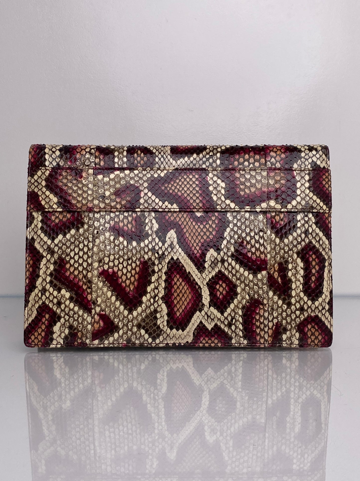 Alexander McQueen Neutral & Pink Exotic Clutch