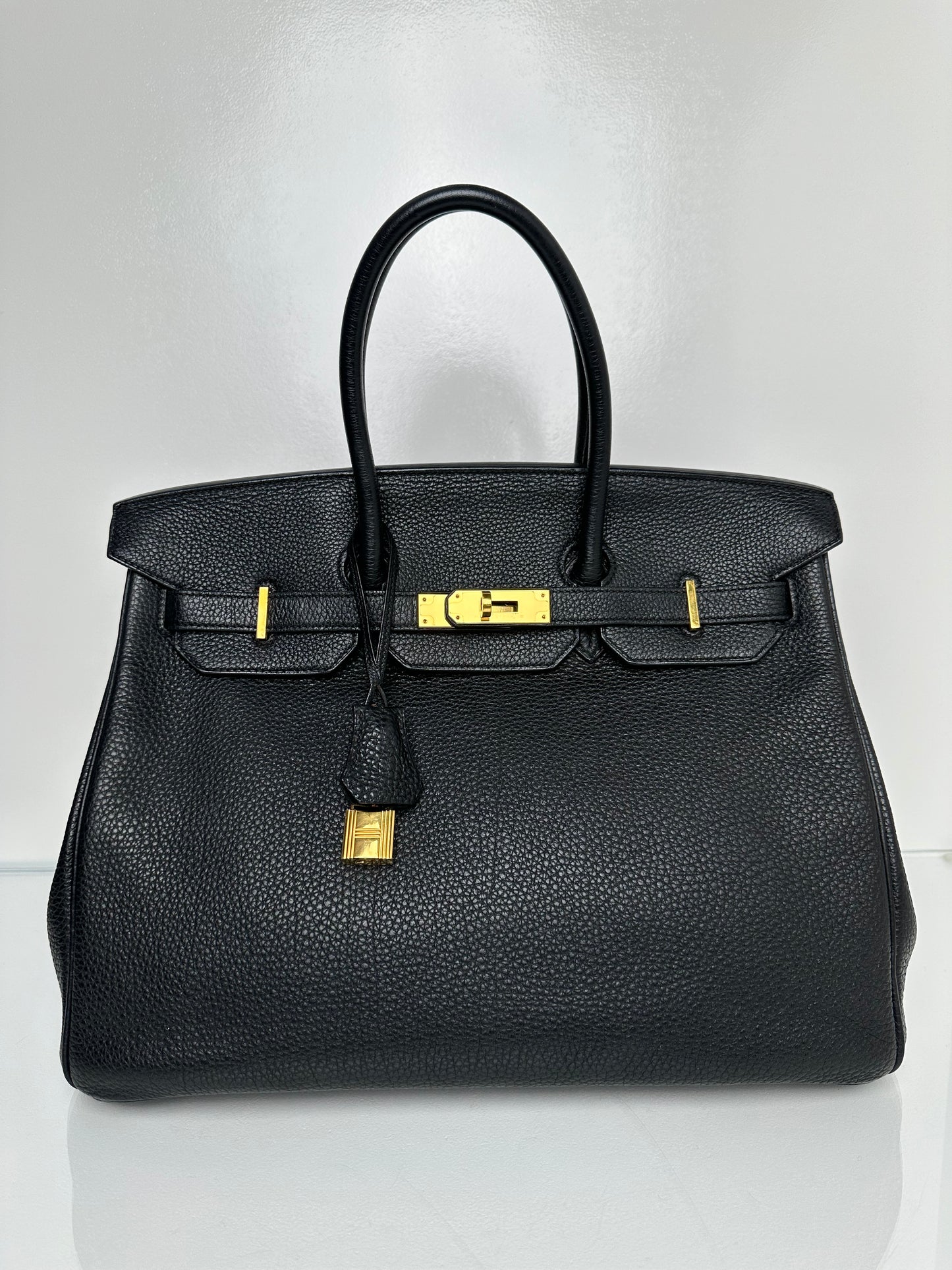 Hermes Birkin 35 Black Togo GHW #Q