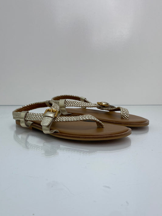 See By Chloe Gold Braided Sandals, 38.5
