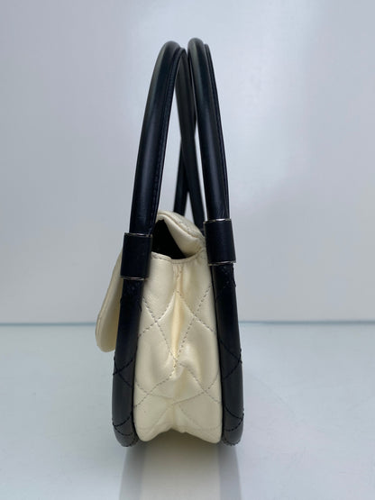 Chanel White & Black Lambskin Hula Hoop Bag SHW