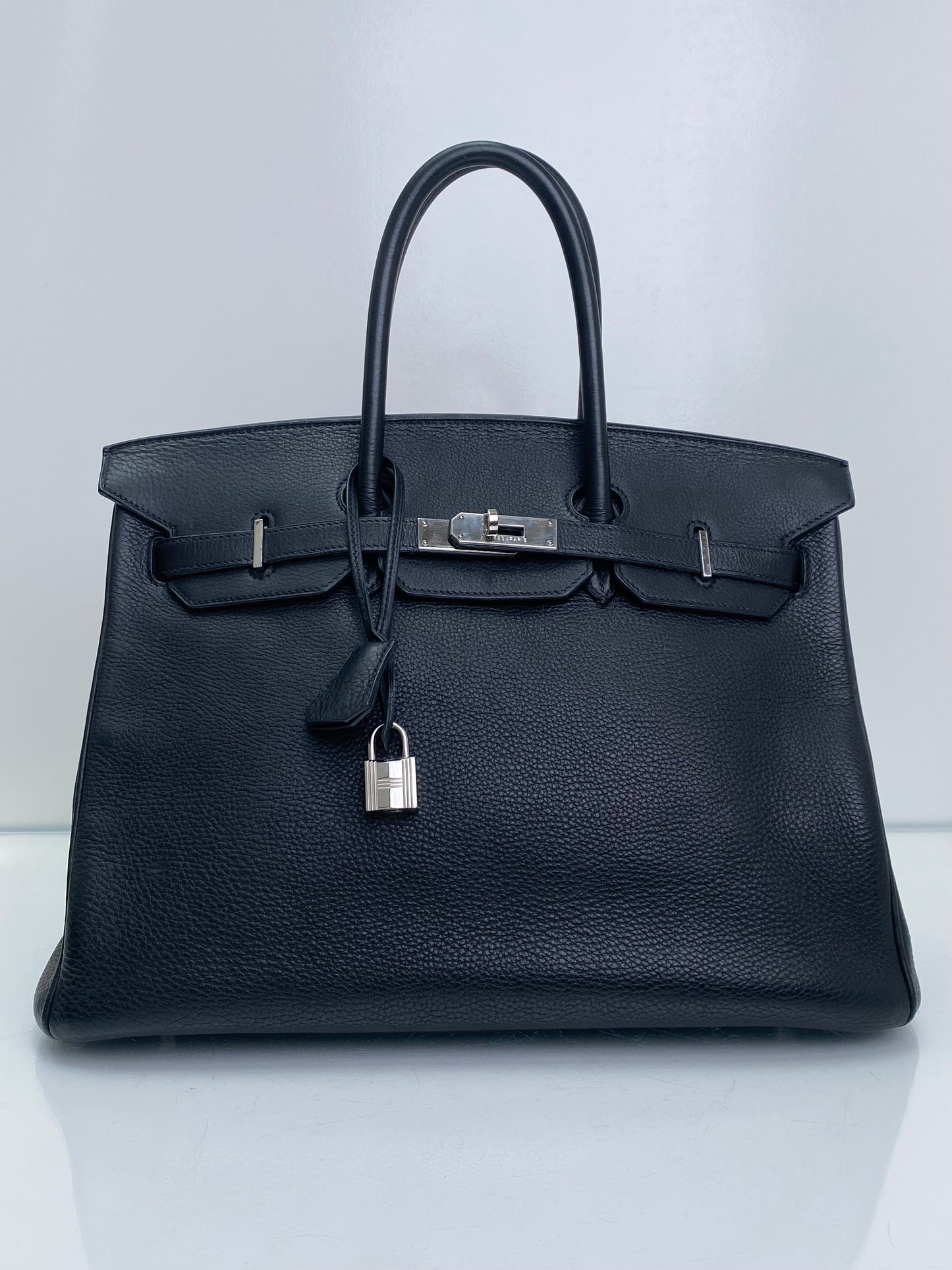Hermes Birkin 35 Noir Clemence PHW #G