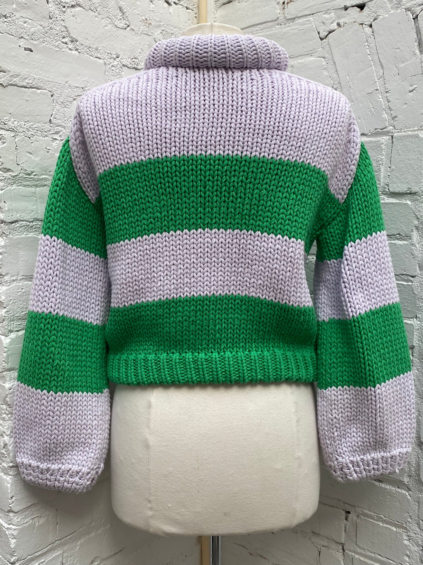 Tibi Lavender & Green Knit Sweater, XXS