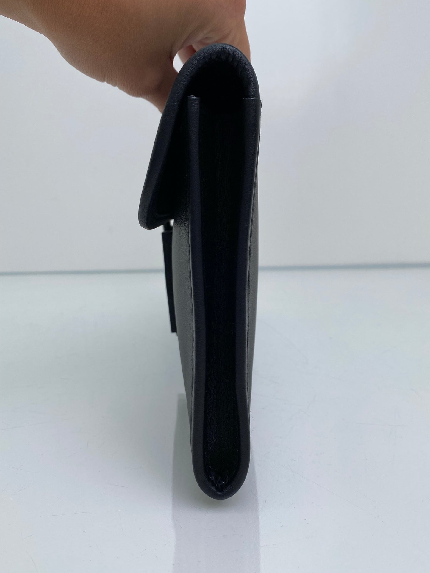 Hermes Black Jige 29 Swift Leather Clutch