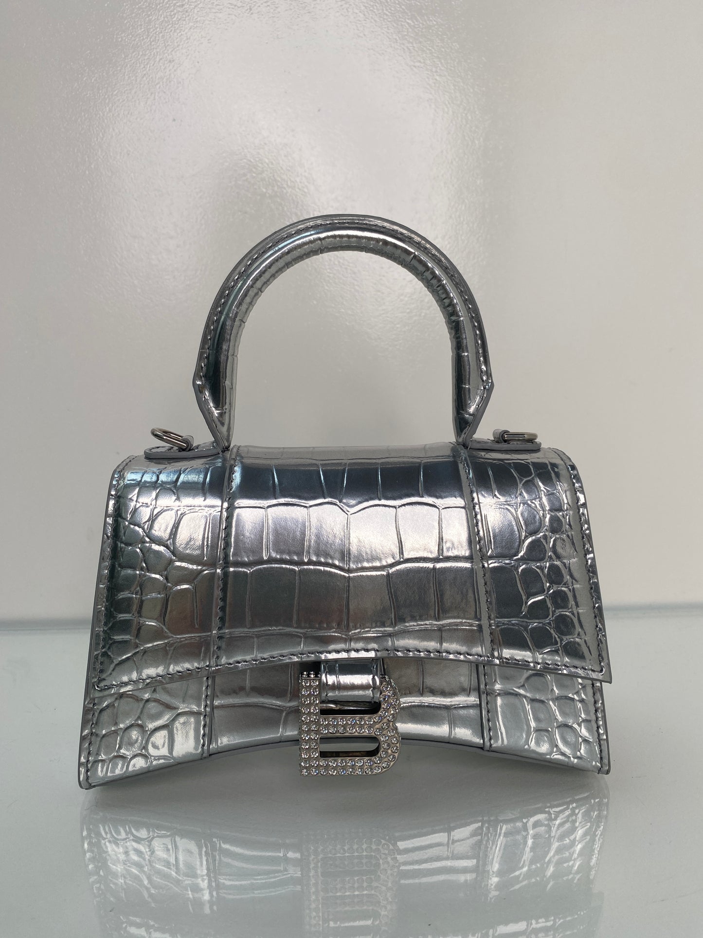 Balenciaga Silver Hourglass Bag SHW